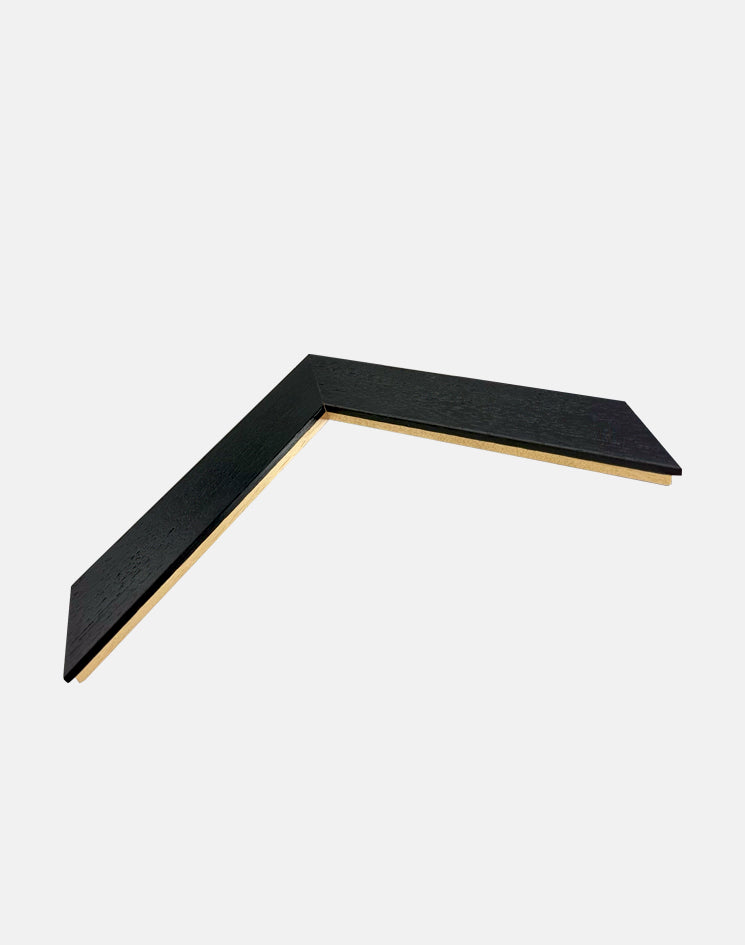 Black Flat Open Grain Frame