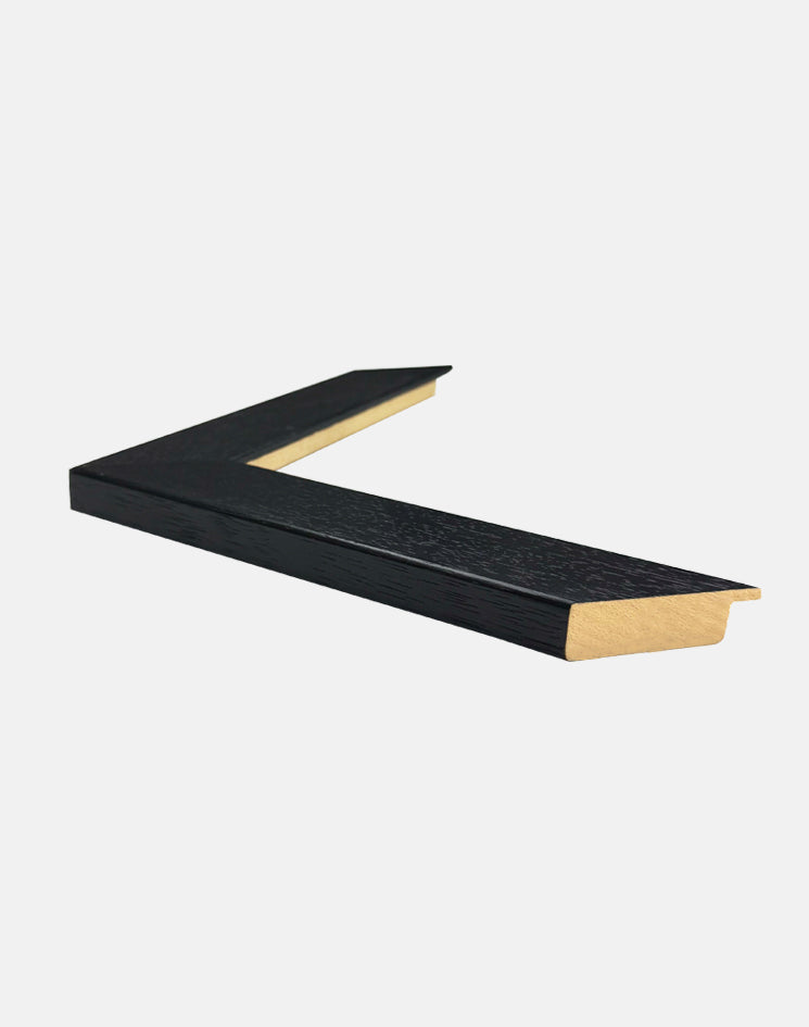 Black Flat Open Grain Frame