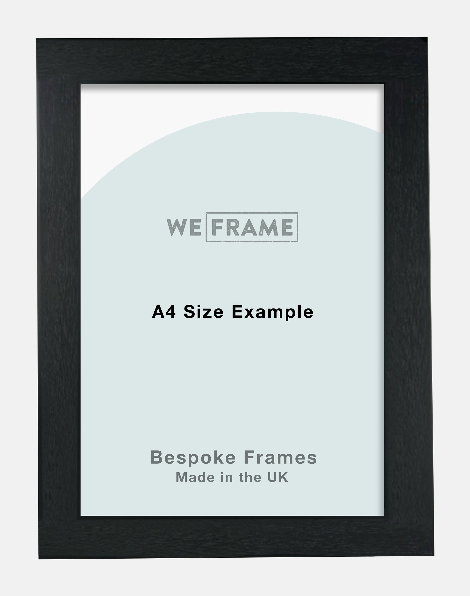 Black Flat Open Grain Frame