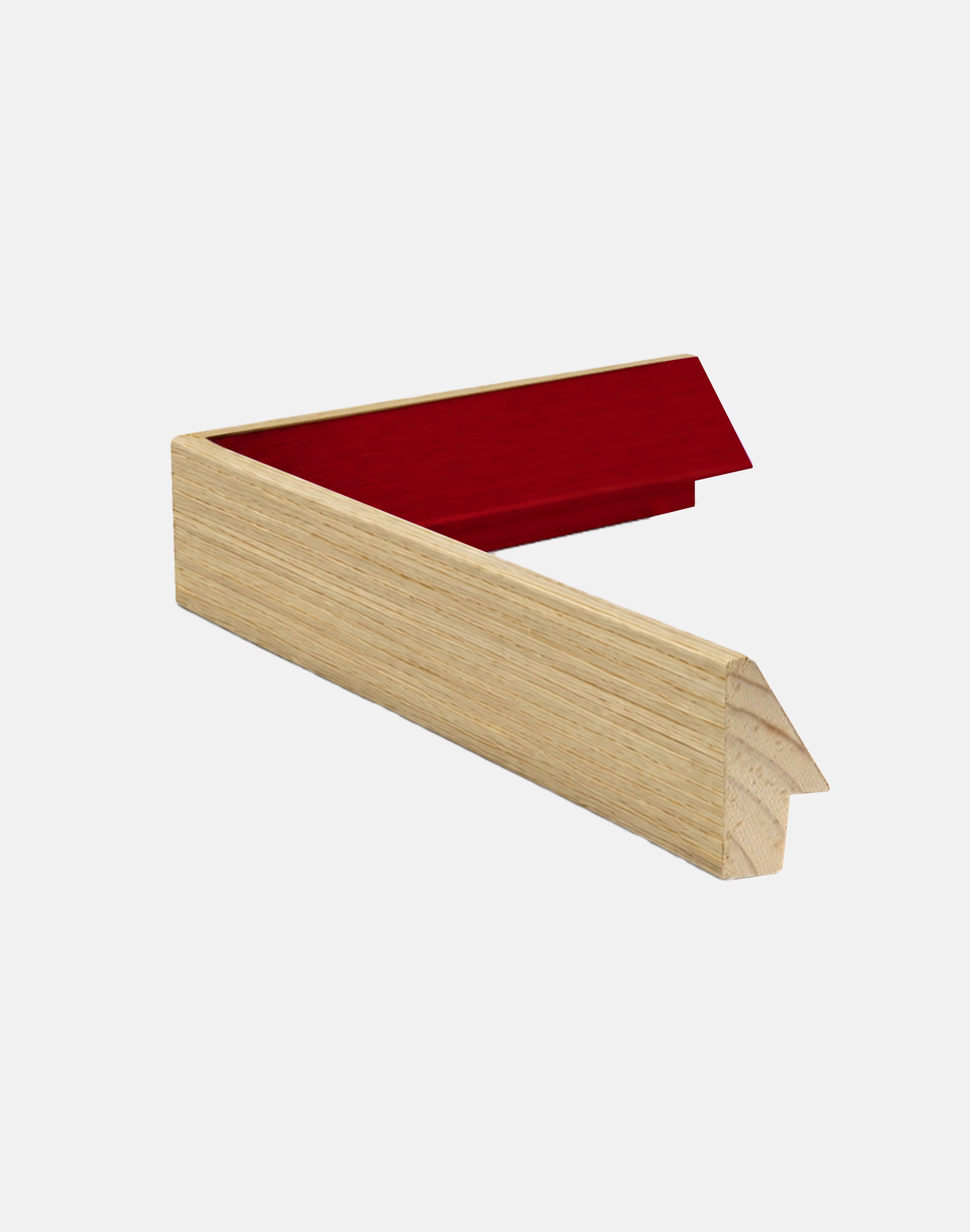 Red and Oak Angled Bevel Frame