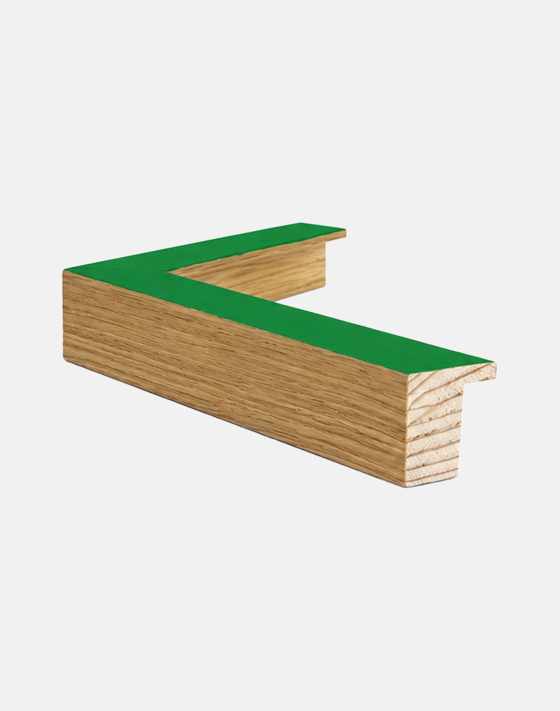 Green and Oak Open Grain Box Frame
