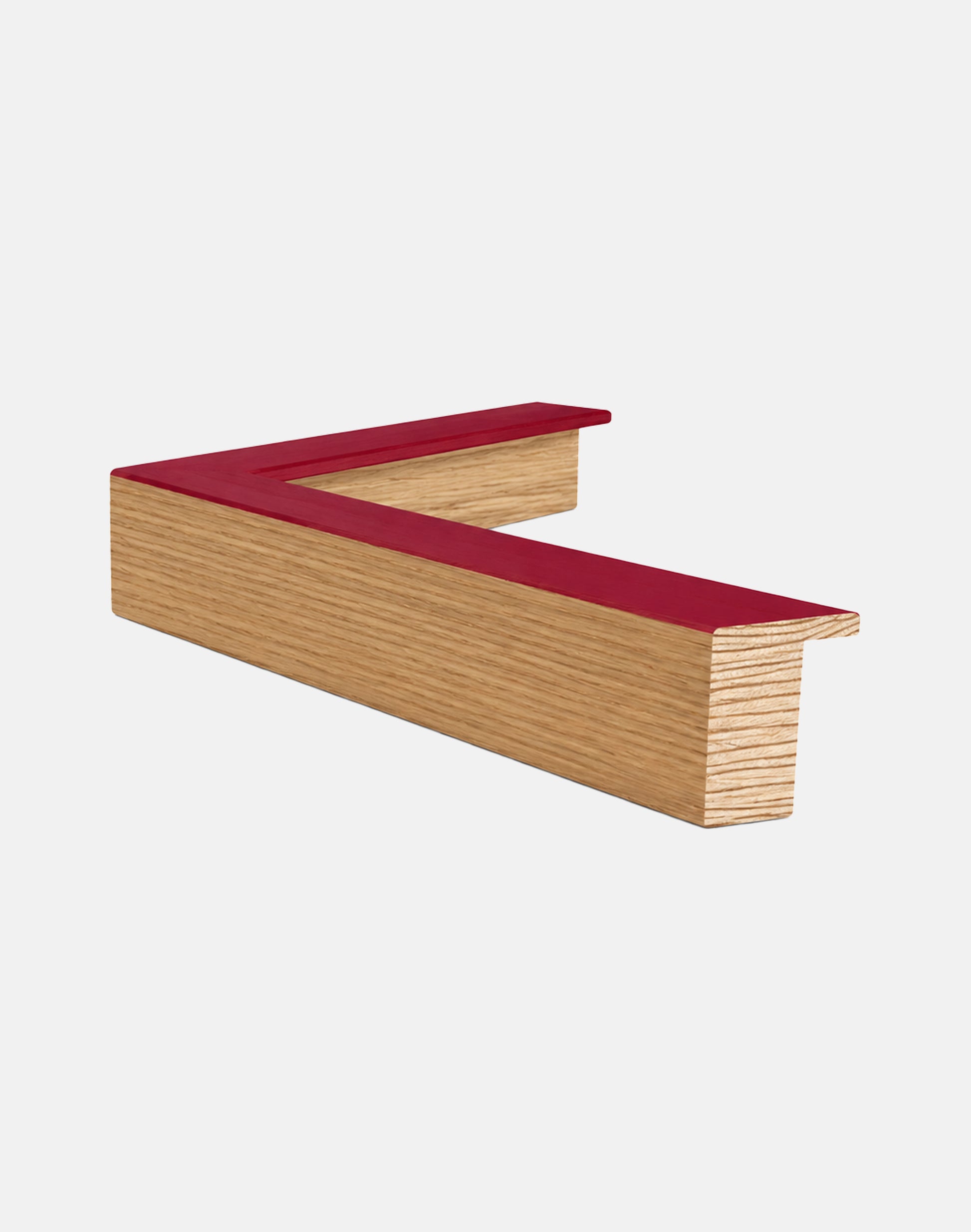 Red and Oak Open Grain Box Frame