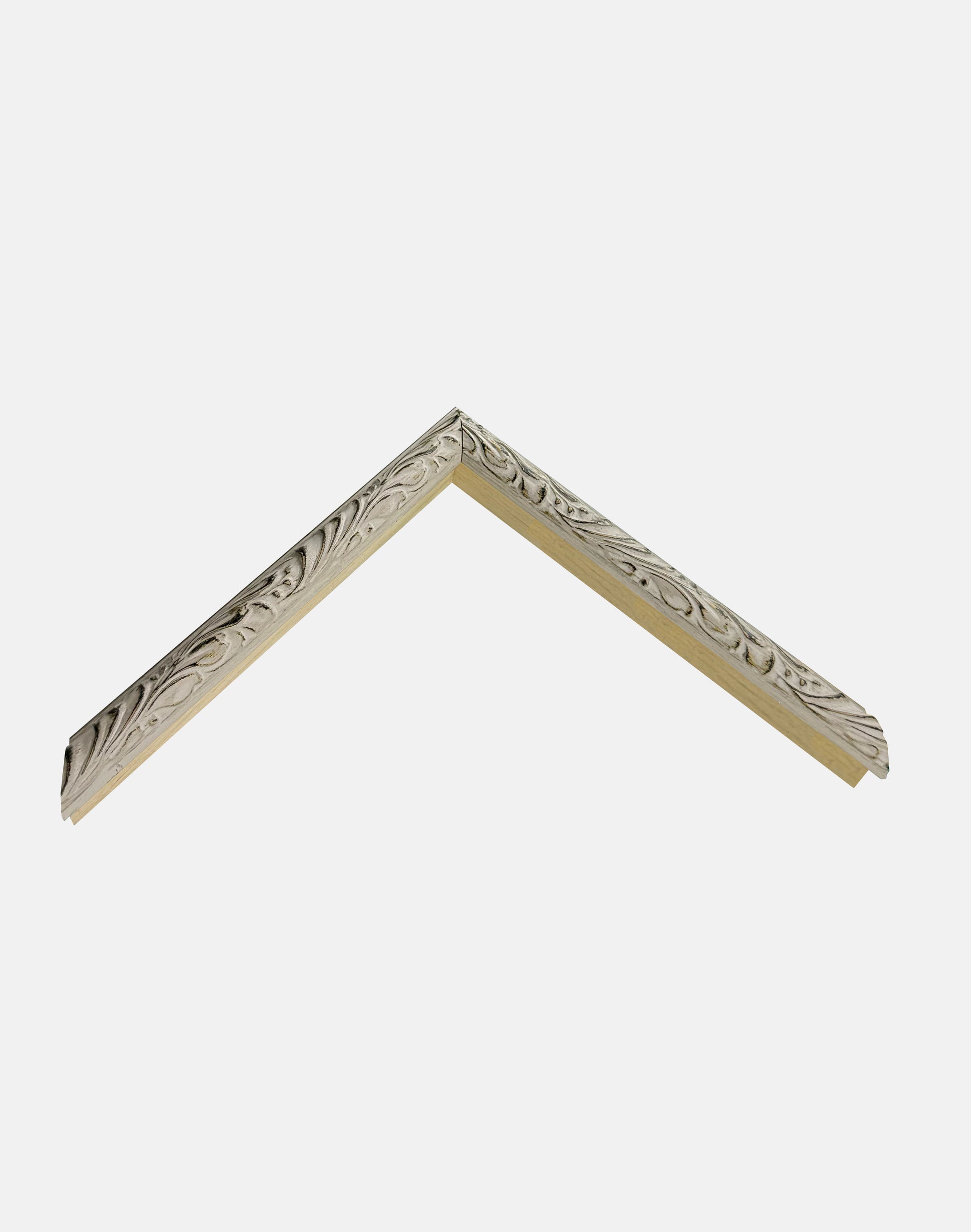 White Embossed Leaf Frame