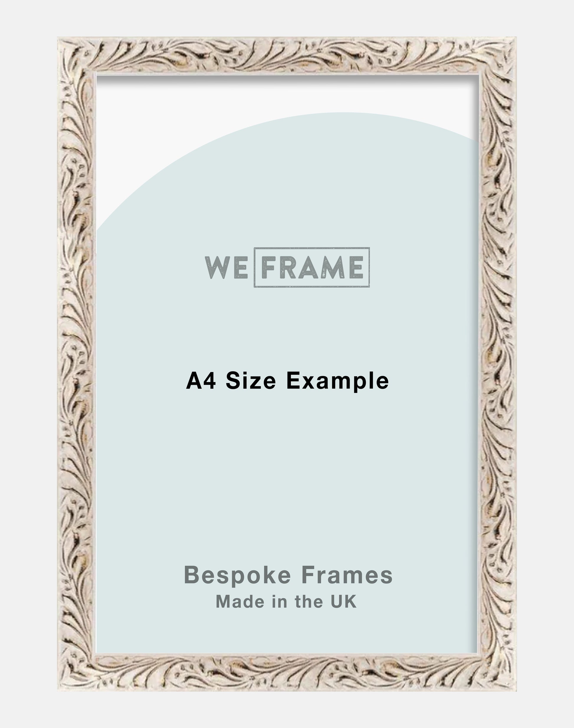 White Embossed Leaf Frame