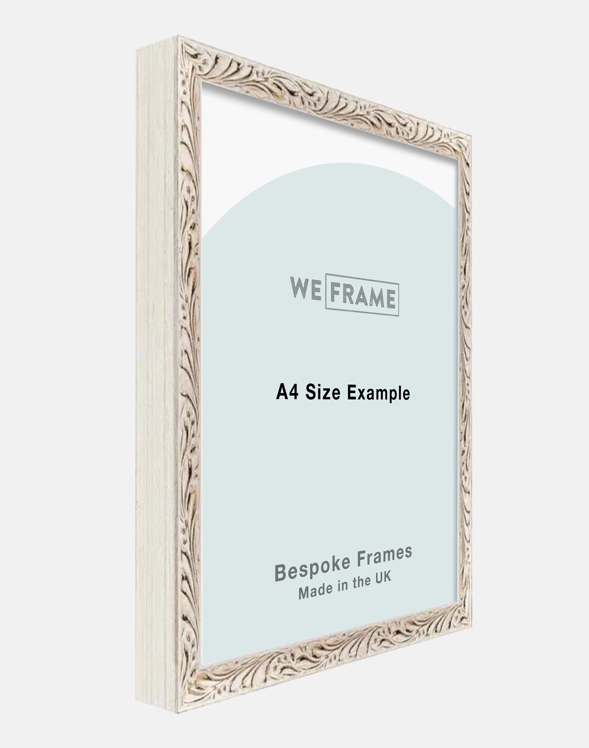 White Embossed Leaf Frame