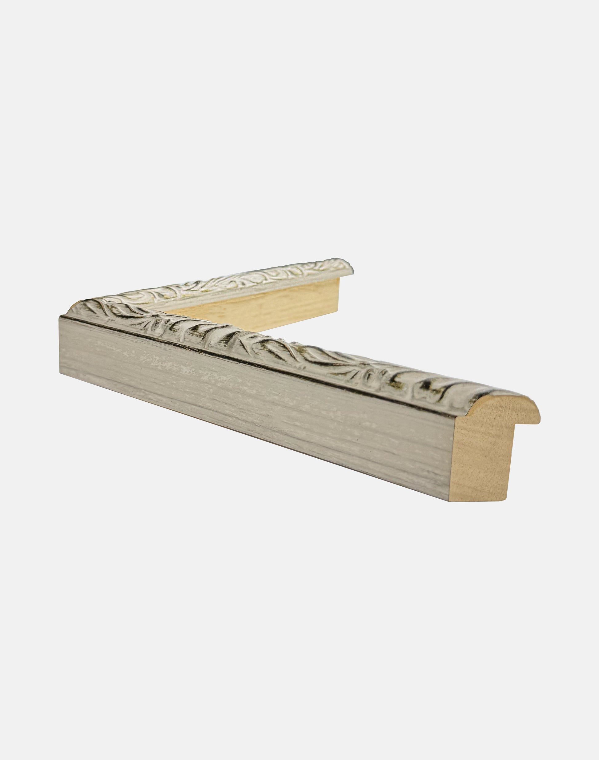 White Embossed Leaf Frame